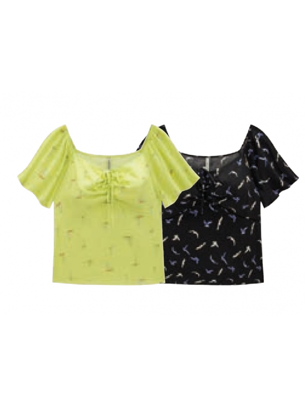 BLUSA PLUS SIZE ESTAMPADA COM AMARRAÇÃO