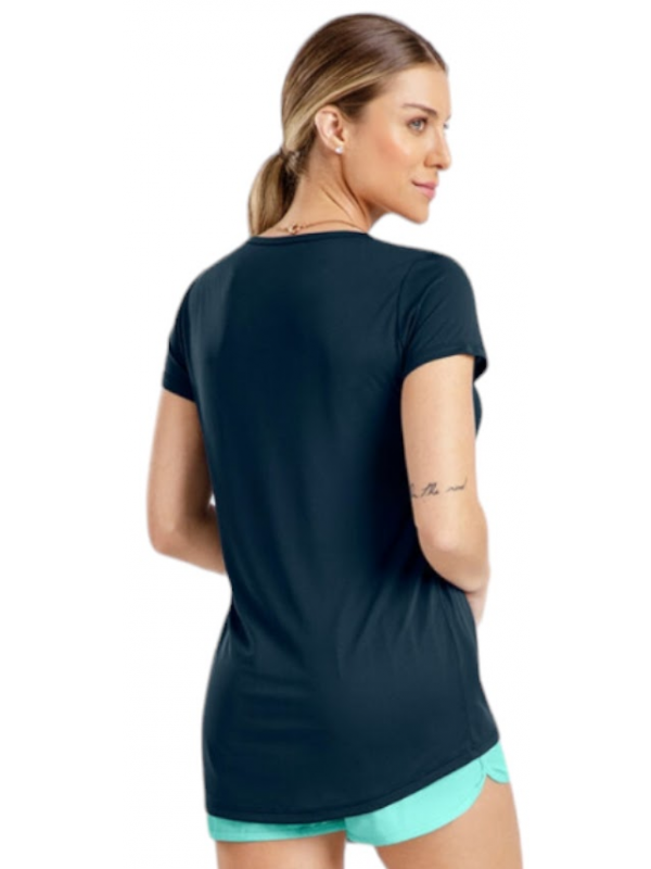 BLUSA MANGA CURTA EM MALHA COM ESTAMPA