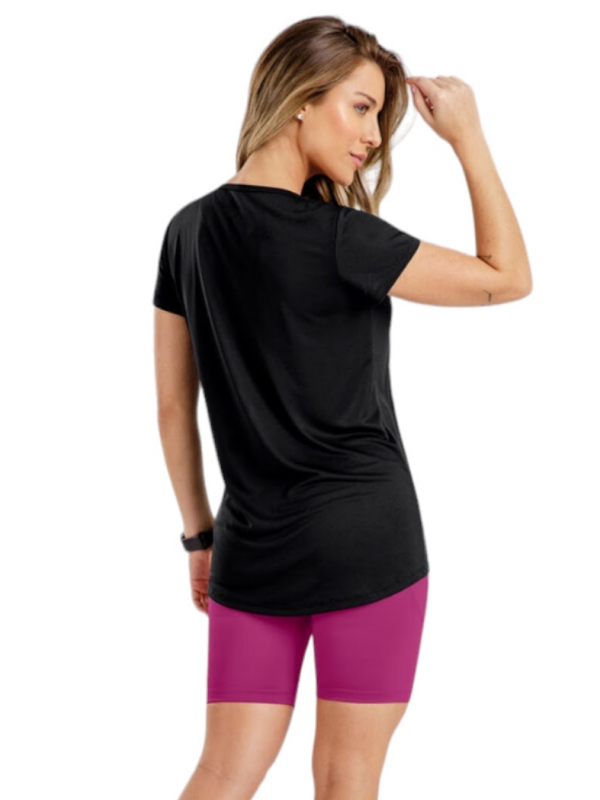 BLUSA MANGA CURTA EM MALHA COM ESTAMPA