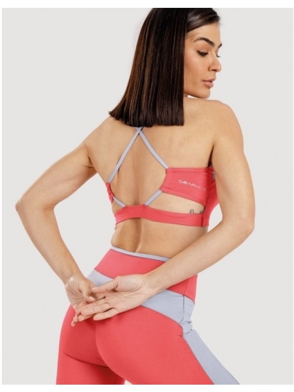  CALÇA LEGGING CINTURA ALTA VERMELHO POMME COM RECORTE LATERAL