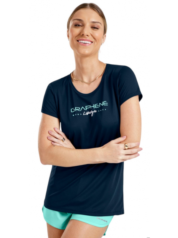 BLUSA MANGA CURTA EM MALHA COM ESTAMPA
