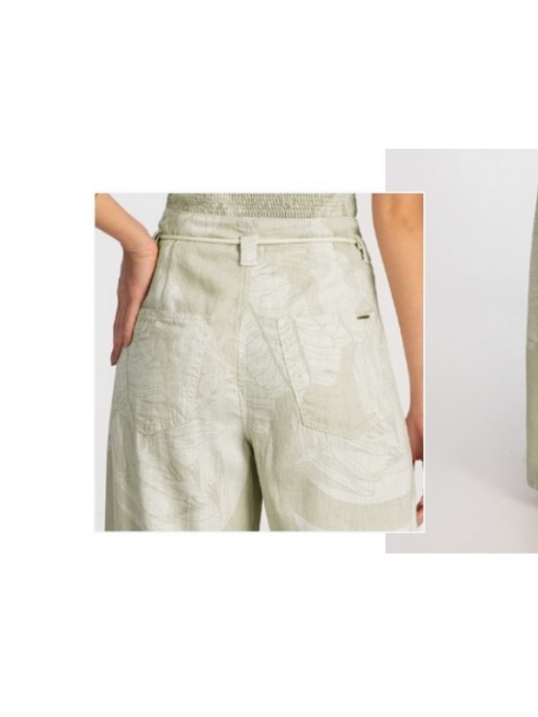  CALÇA SARJA PANTALONA ESTAMPADA COM CINTO
