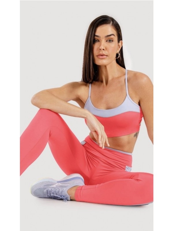  CALÇA LEGGING CINTURA ALTA VERMELHO POMME COM RECORTE LATERAL