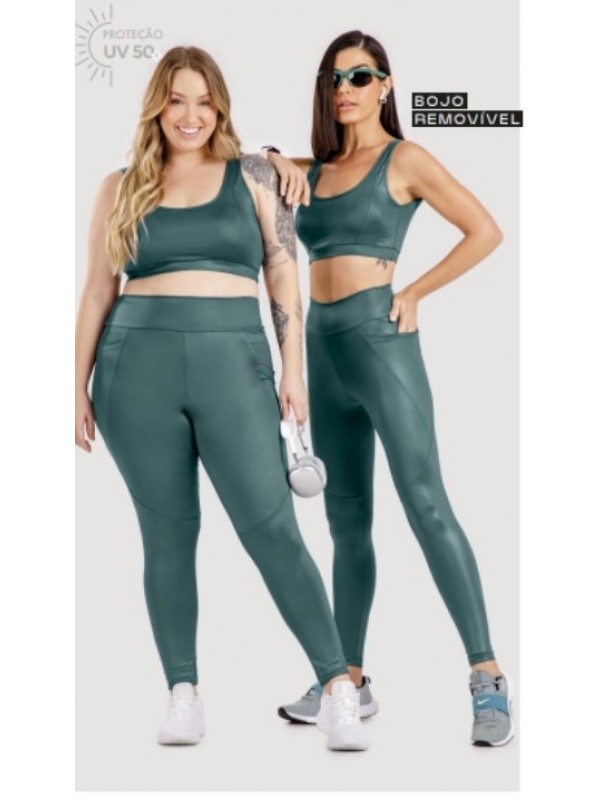 TOP BOJO REMOVÍVEL ACETINADO VERDE FURIA