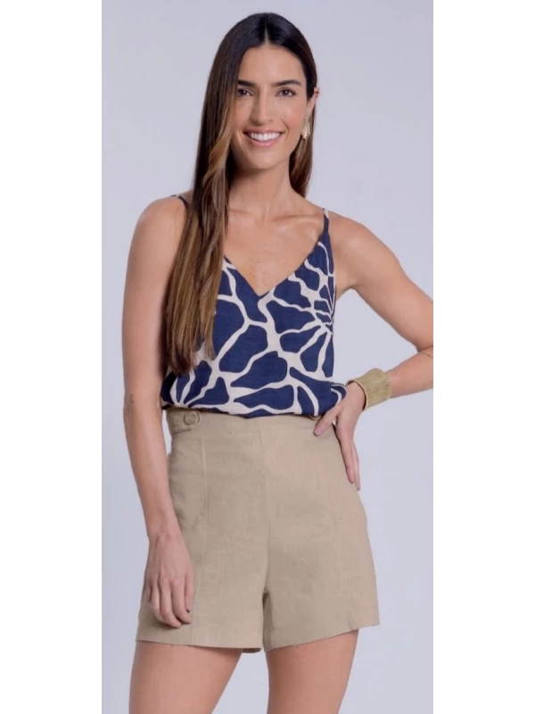 Blusa Estampada em Viscose com ALÇAS REGULÁVEIS