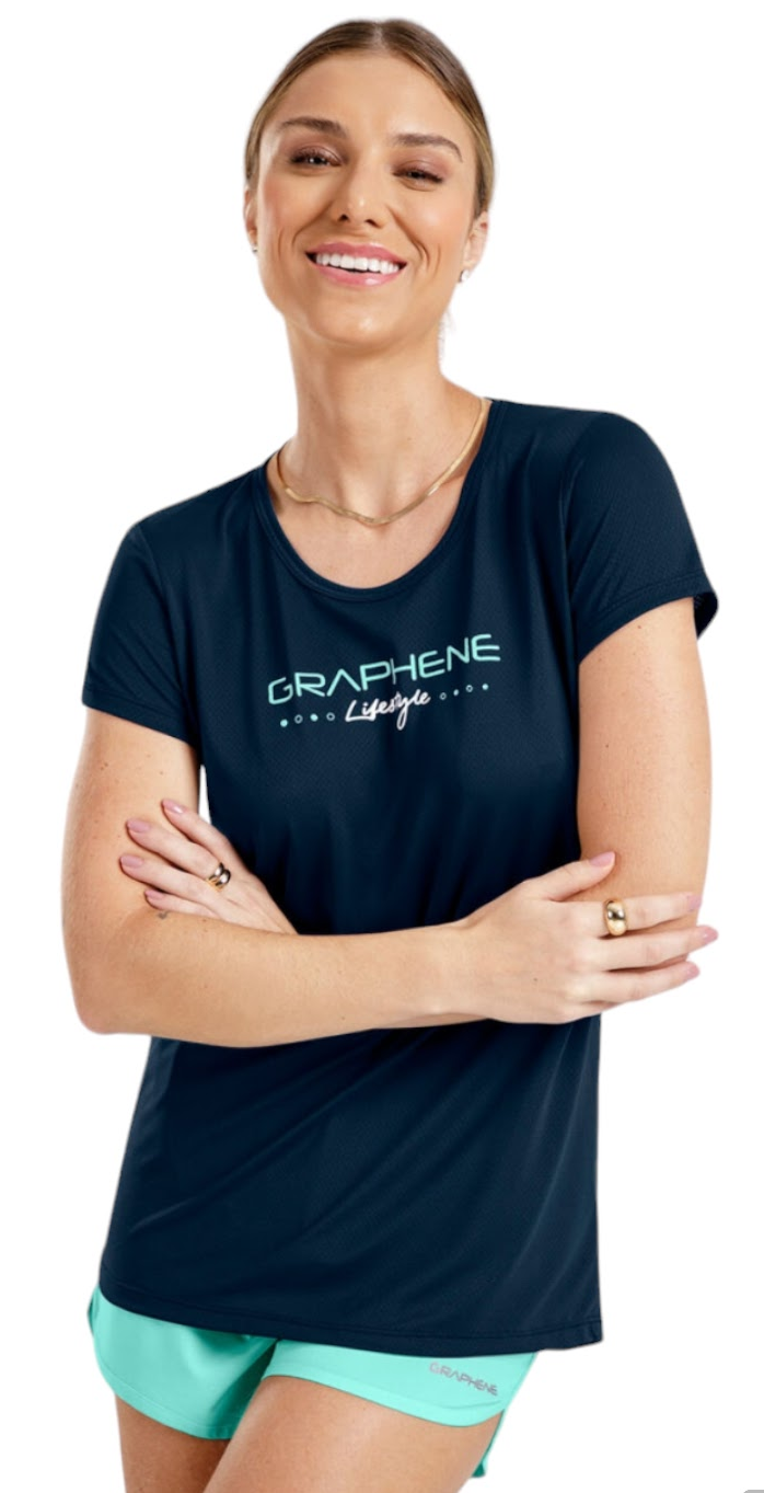 BLUSA MANGA CURTA EM MALHA COM ESTAMPA