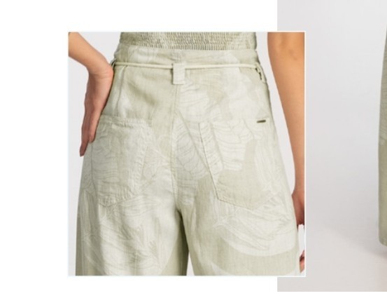  CALÇA SARJA PANTALONA ESTAMPADA COM CINTO