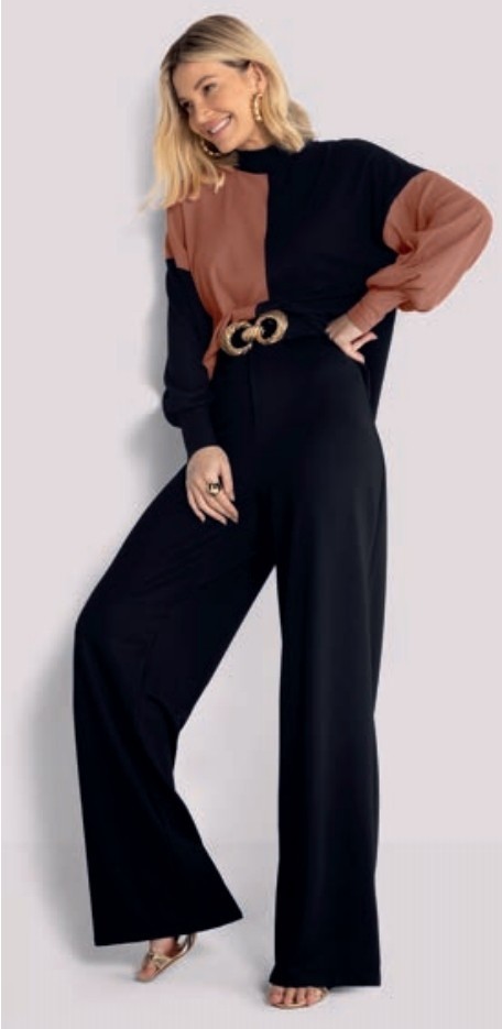 CALÇA WIDE LEG EM MALHA ALFAIATARIA