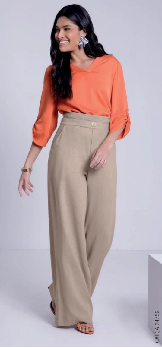 Blusa Mangas 3/4 Tecido Istambul