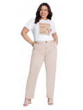 CALÇA SARJA PLUS SIZE RETA COM CINTO