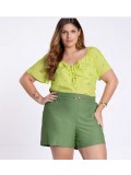 BLUSA PLUS SIZE ESTAMPADA COM AMARRAÇÃO