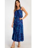 SAIA MIDI EM VISCOSE ESTAMPADA COM BABADOS